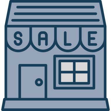 Mağaza. Web simgesi basit illüstrasyon