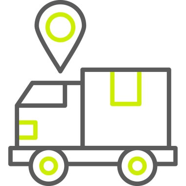 Teslimat kamyonu simgesinin vektör çizimi