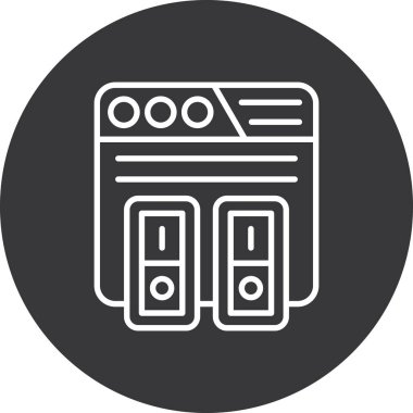 ATM 'de. Web simgesi basit illüstrasyon