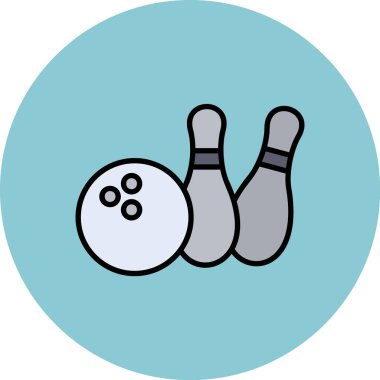 Bowling topu ikonu. Web için bowling topu vektör simgelerinin özet çizimi