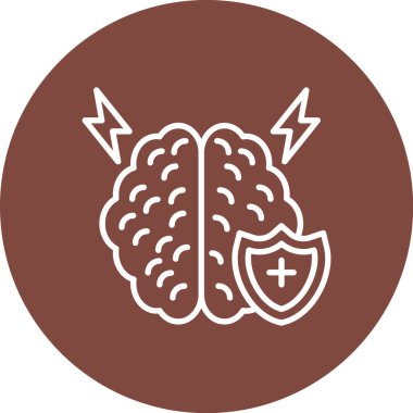 beyin ikonu vektör illüstrasyonu