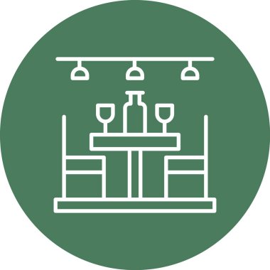 Restoran içeceği illüstrasyon, doldurulmuş dizayn simgesi düzenlenebilir vuruş