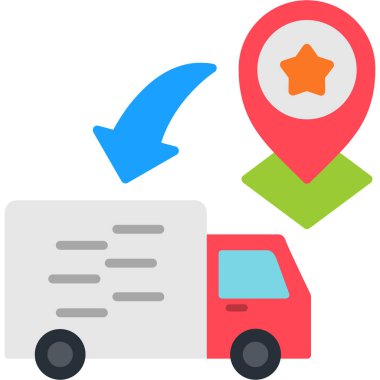 konum dağıtım haritası simgesi düz biçimli