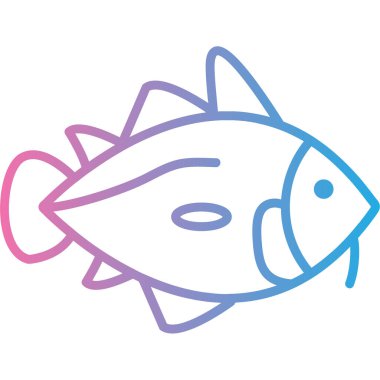 balık simgesi vektör illüstrasyonu