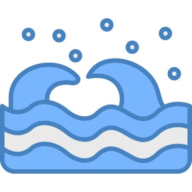 deniz dalgası simgesi, basit vektör çizimi