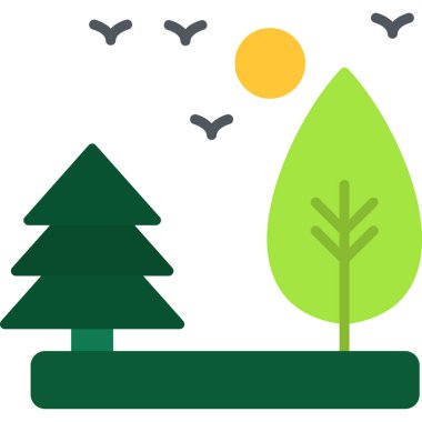 ağaçlar ikon vektör illüstrasyonu