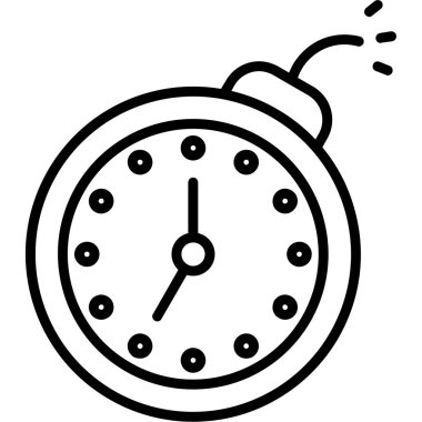 saat vektör çizgisi tasarımı simgesi
