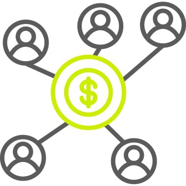 Ağ bağlantıları düz vektör simgesi