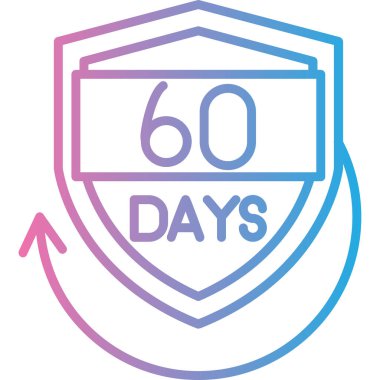 60 derece simge modern, vektör illüstrasyonu