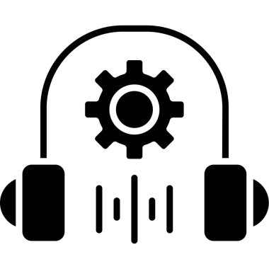 kulaklık simgesi, vektör illüstrasyonlu kulaklık