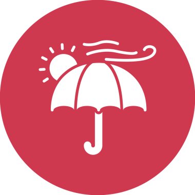 Bir şemsiye simgesinin vektör illüstrasyonu