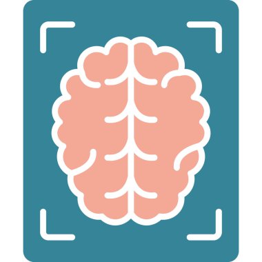 vektör beyin düz simgesi