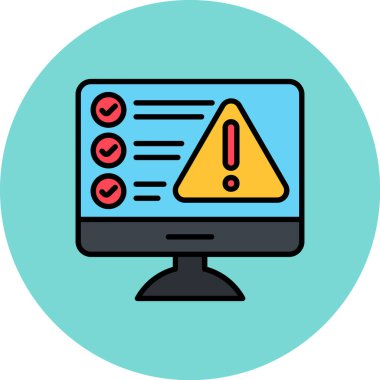 Uyarı ve uyarı vektör illüstrasyon tasarımlı dizüstü bilgisayar