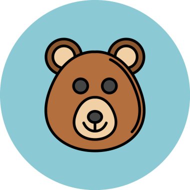 şirin ayı başı ikon vektör çizimi tasarımı