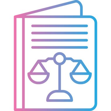 Adaletin vektör illüstrasyonu modern simge