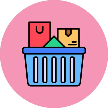 Çöp kutusu simgesi. renk ana hatlı çöp vektör simgesi. düz izole