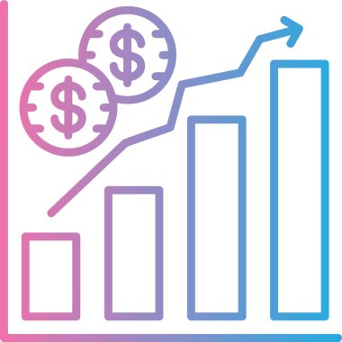 İş ve finans simgesinin vektör illüstrasyonu