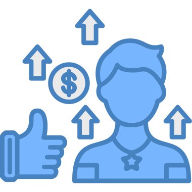 iş büyümesi simgesi - ana hatları biçiminde