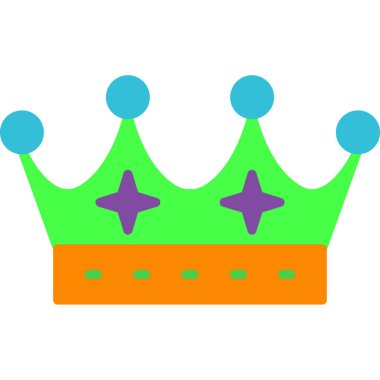 Taç vektör simgesi. grafik ve web tasarımı için beyaz arkaplanda izole edilmiş karikatür çizimi.