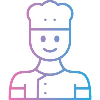 Şef. Web simgesi basit illüstrasyon