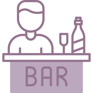 İçki ikonu vektör illüstrasyonlu bar tezgahı