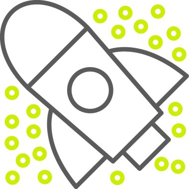 Roket. Web simgesi basit illüstrasyon