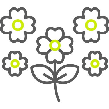Bir çiçek simgesinin vektör illüstrasyonu