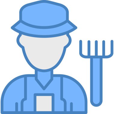 Çiftçi. Web simgesi basit illüstrasyon