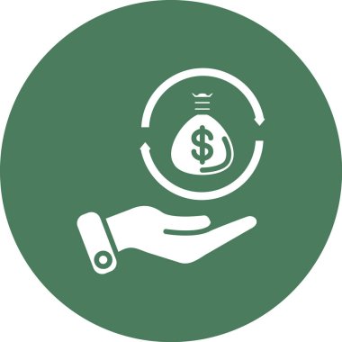 El vektör illüstrasyon tasarımında bozuk para doları