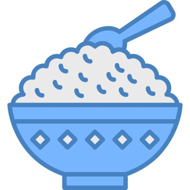 Pirinç kase pirinç ikonu doldurulmuş - ana hatlı