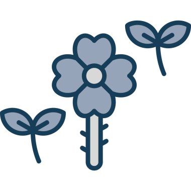 Çiçek. Web simgesi basit illüstrasyon