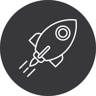 Moda biçimi izole edilmiş arkaplanda roket simgesi