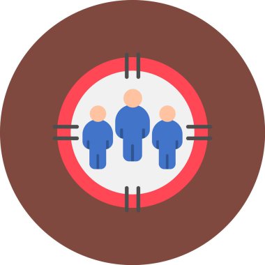 Hedef Seyirci Simgesi, Basit Renk Vektörü İllüstrasyonu