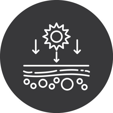 Güneş ve simgenin vektör illüstrasyonu