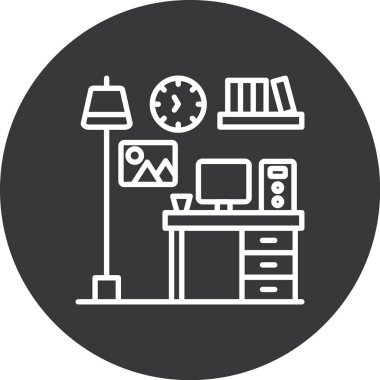 ofis masası vektör simgesi tasarımı