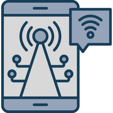 bağlantı mobil iletişim simgesi - taslak biçimi