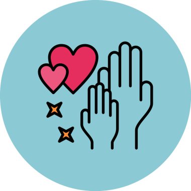 Kalp. Web simgesi basit illüstrasyon