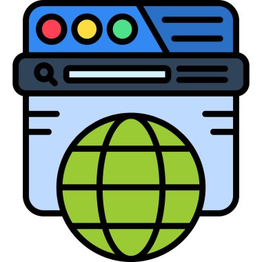 İnternet web simgesi vektör illüstrasyonu