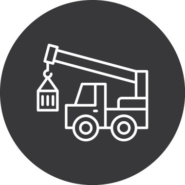 Vinç simgesi. Basit bir çizim. ağ için vinç vektör sembolü.