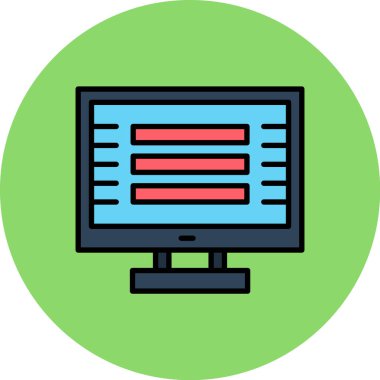 Monitör. Web simgesi basit illüstrasyon