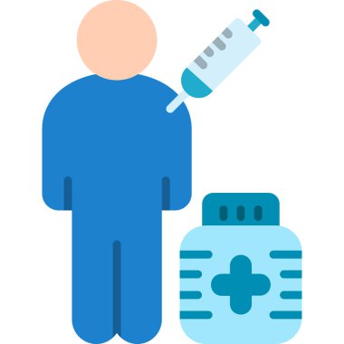 Enjeksiyon. Web simgesi basit illüstrasyon