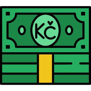 Para nakit simgesi renk ana hatları vektörü