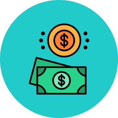 Doları vektör simge işareti simge vektör çizim kişisel ve ticari kullanım için..