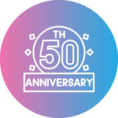 50. yıl dönümü kutlama vektör tasarımı çizimi