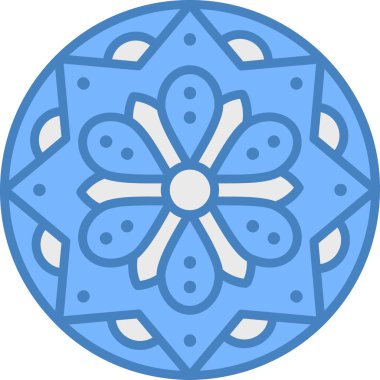 Çiçek süsleme simgesi - taslak biçimi