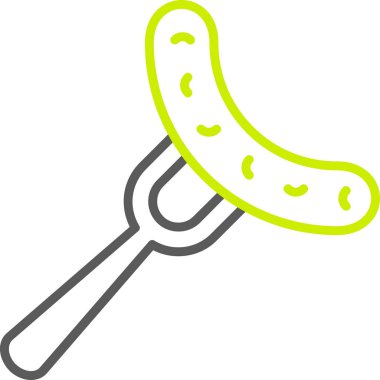 Sıcak yemek kızarmış tavuk ikonu ana hatlarıyla.