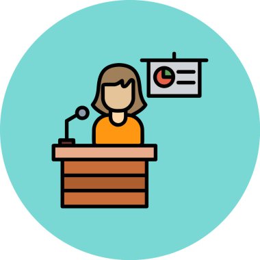 Konferans. Web simgesi basit illüstrasyon