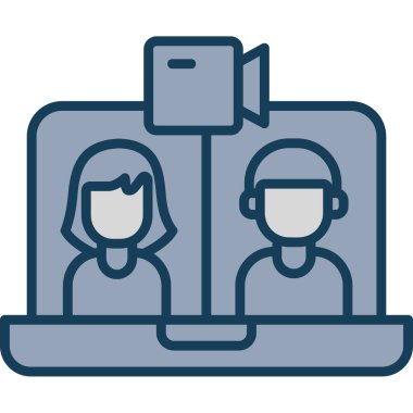 çevrimiçi konferans vektör simgesi