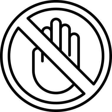 Durak simgesi ana hatları vektörü yok. Yasak işaret. yasak durak