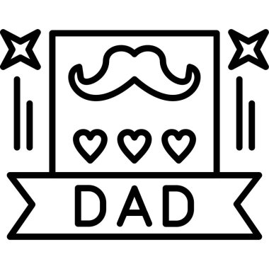Babamın gündüz çizgisi ikon vektörü. Babalar günün kutlu olsun. izole edilmiş sınır sembolü siyah ve beyaz illüstrasyon